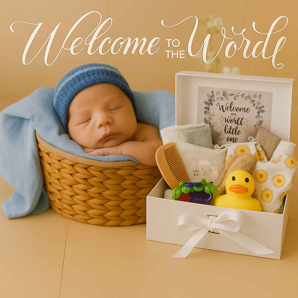 Welcome to the World Baby Boy- Gift Box - Aussie Summer Designs
