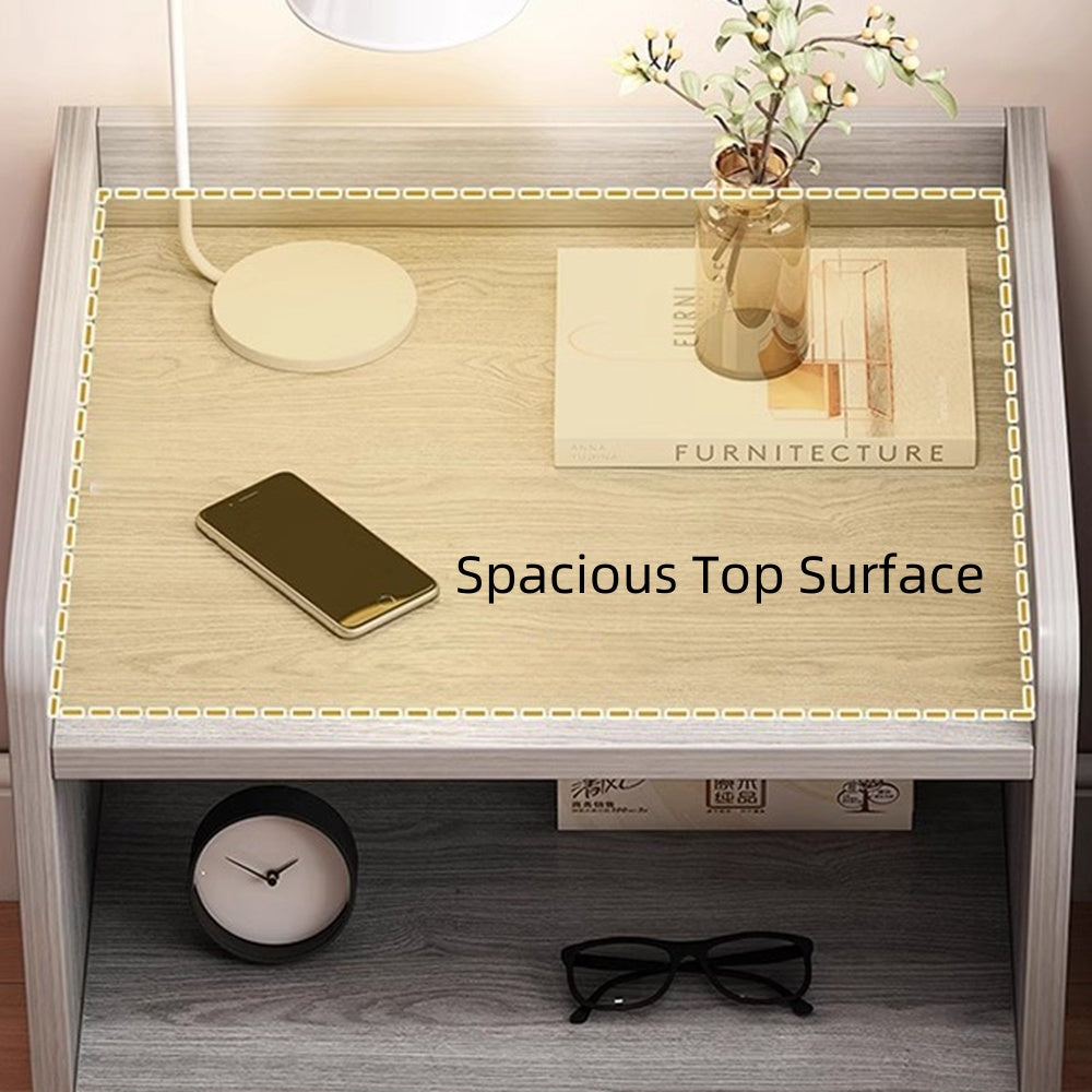 2x bedside table with drawer and shelf modern nightstand bedroom furniture