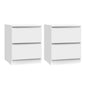 Artiss 2x Bedside Table 2 Drawers - PEPE White