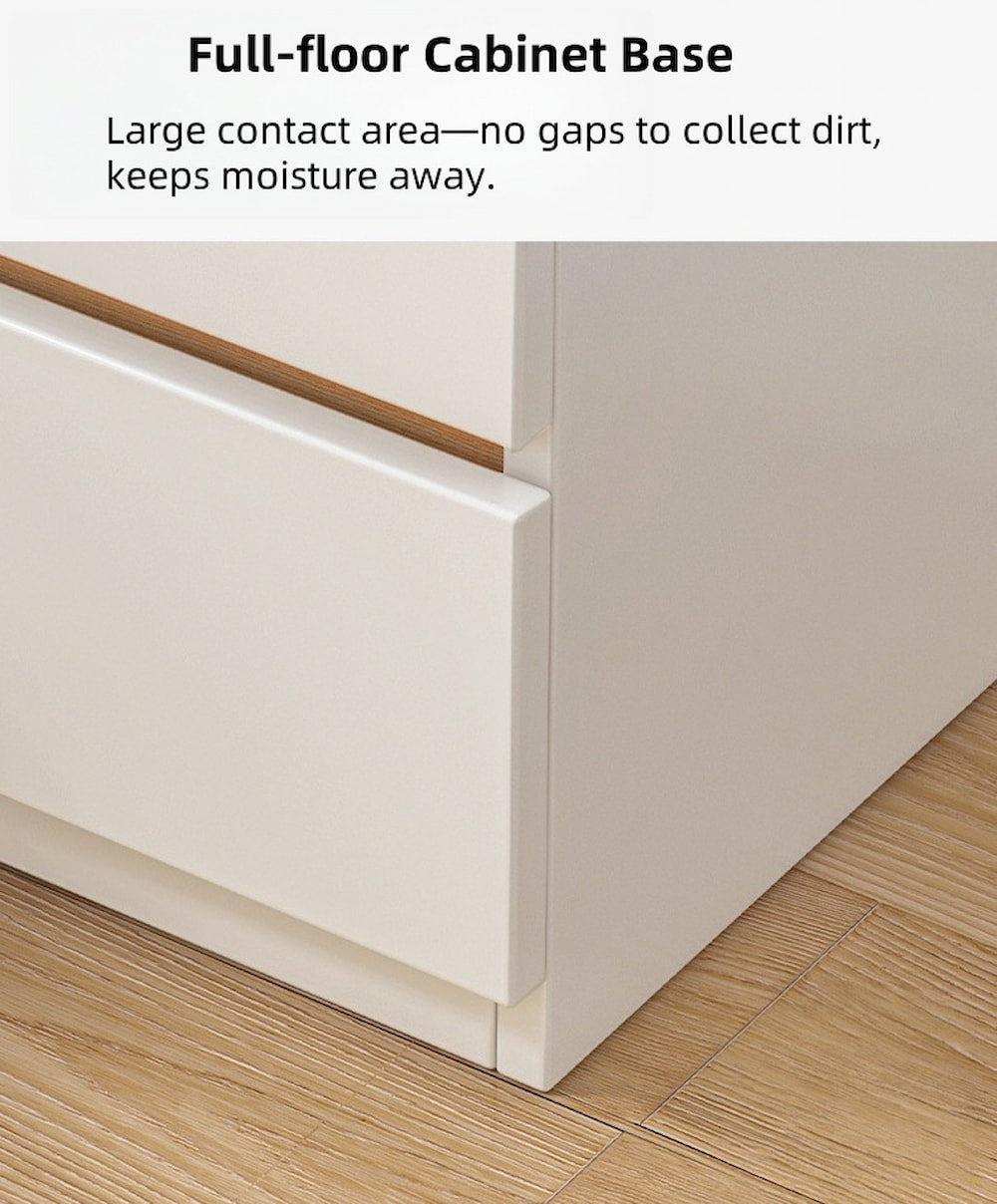 2x bedside table set modern white oak wood drawer minimalist design