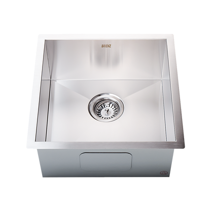 440x440mm Handmade Stainless Steel Undermount / Topmount Kitchen Laundry Sink with Waste