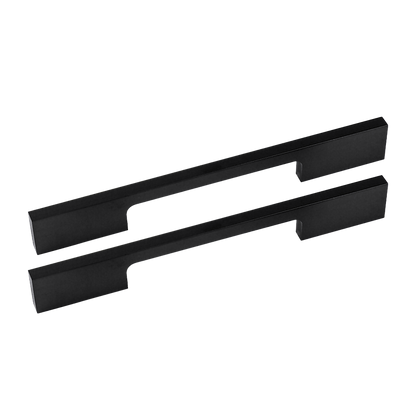 5 x 128mm Kitchen Handle Cabinet Cupboard Door Drawer Handles square Black furniture pulls